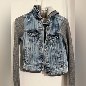 Distressed jean jacket